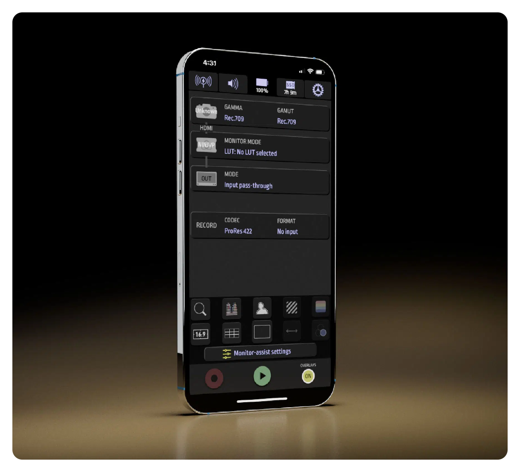 atomremote app interface on a smart phone